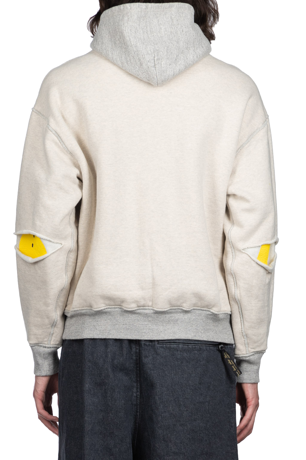 Kapital - Knit Rev ELBOW RIP Hoodie (PROFILE RAINBOWY) - Natural x Grey
