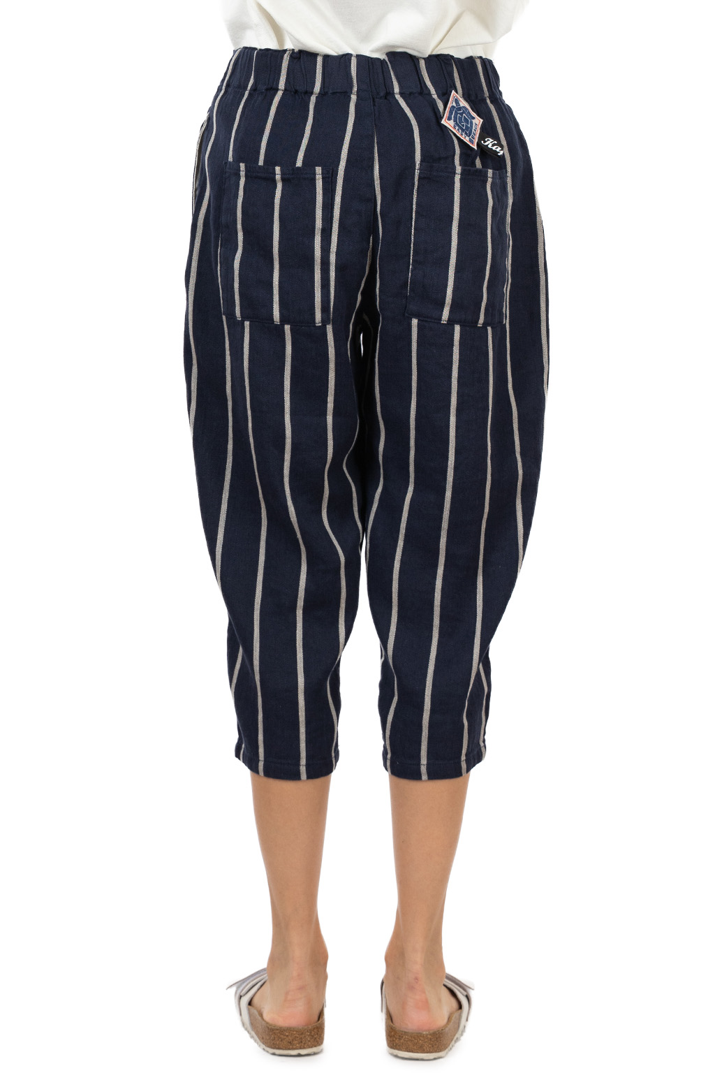 Kapital - Linen PHILLIES Stripe EASY-BEACH-GO Pants - Navy