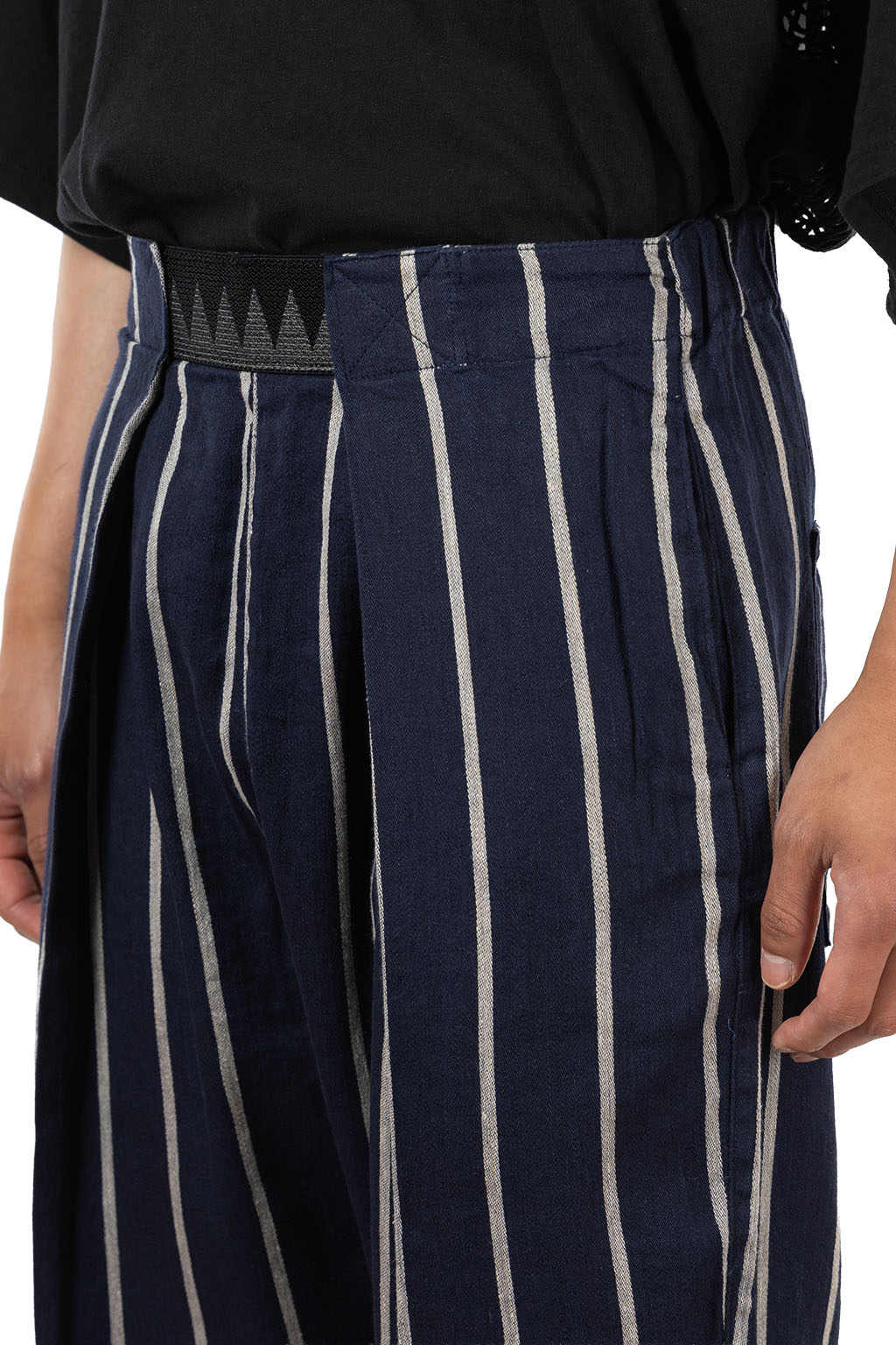 Kapital - Linen PHILLIES Stripe EASY-BEACH-GO Pants - Navy