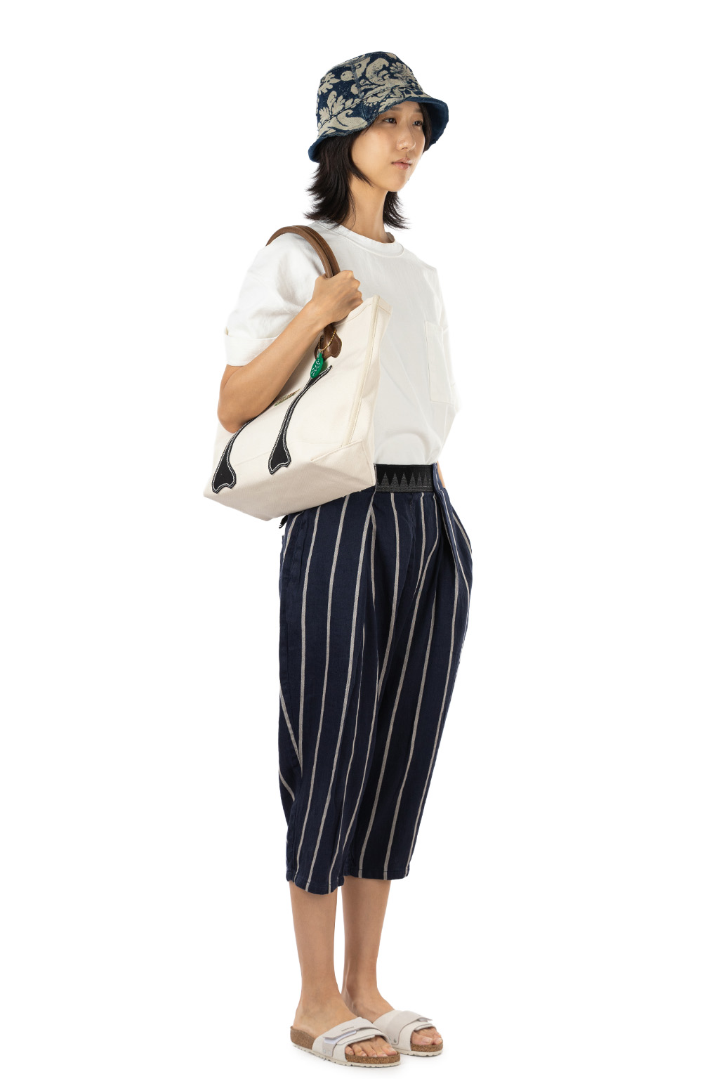 Kapital - Linen PHILLIES Stripe EASY-BEACH-GO Pants - Navy