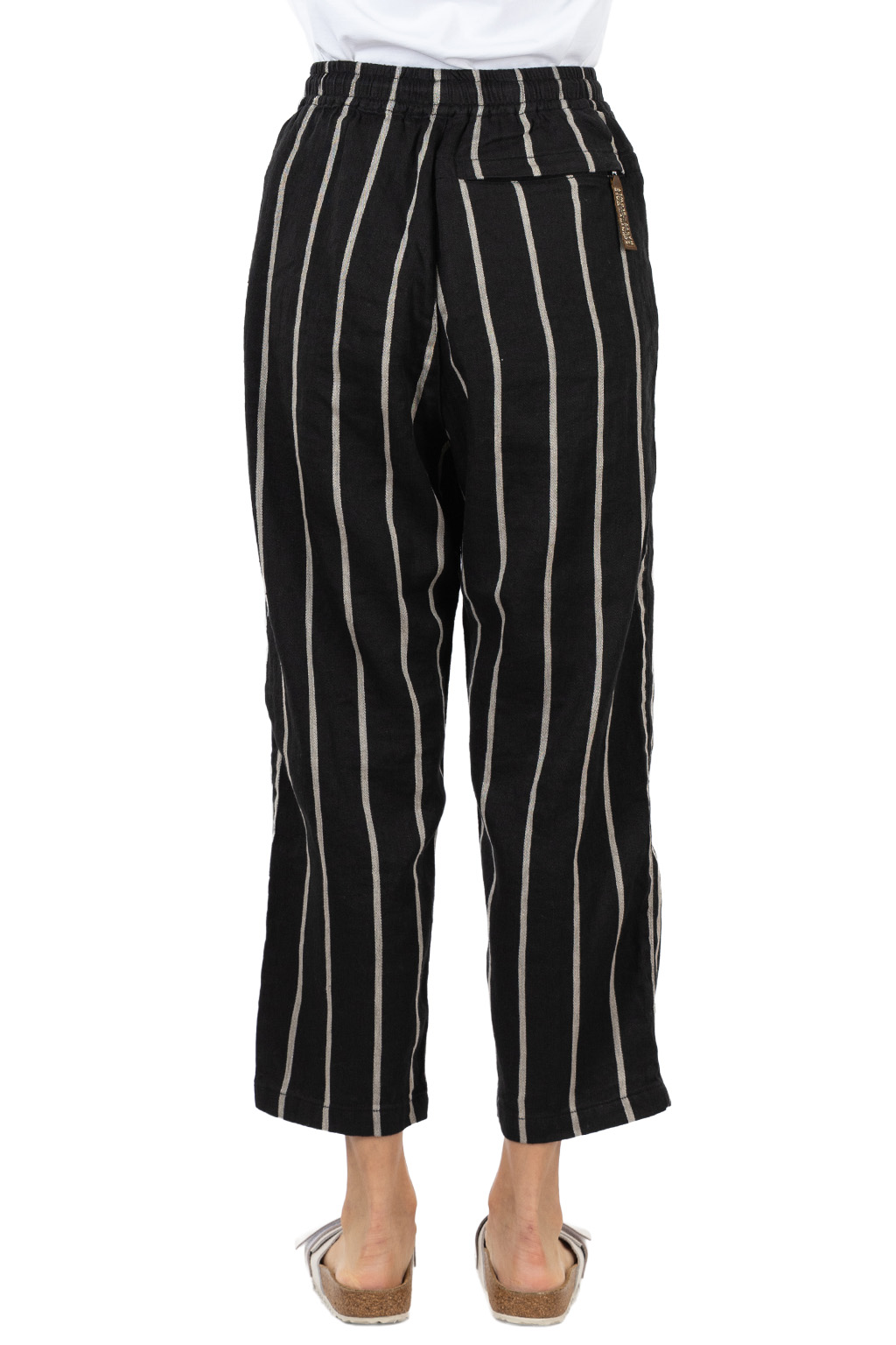 Kapital - Linen PHILLIES Stripe EASY Pants - Black