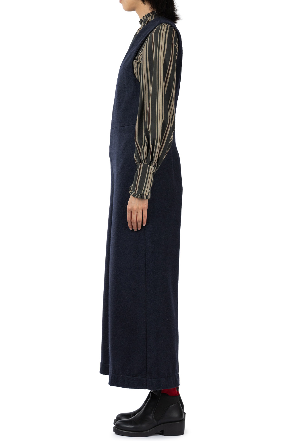 Kapital Melton Wool Gilet Overall - Navy
