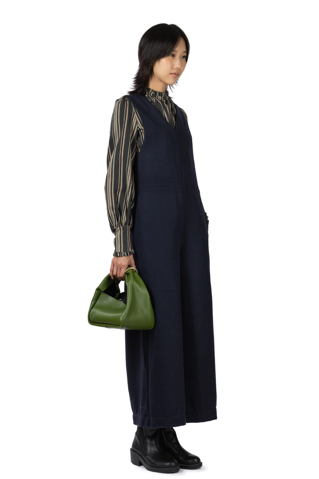 Kapital Melton Wool Gilet Overall - Navy
