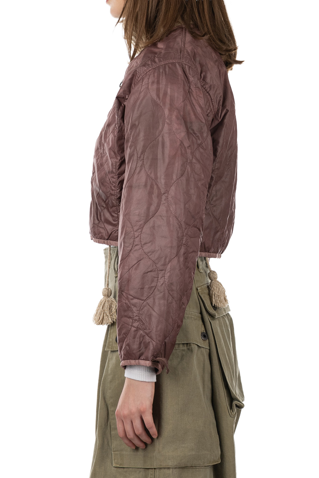 Kapital - Nylon Quilting Dip-Dye Lining Cropped Bolero - Enji