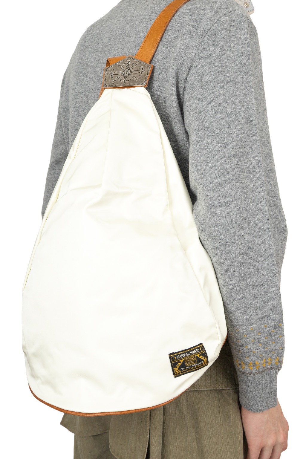 Kapital - Nylon x Leather HARVEY MEDICINE Rucksack - White
