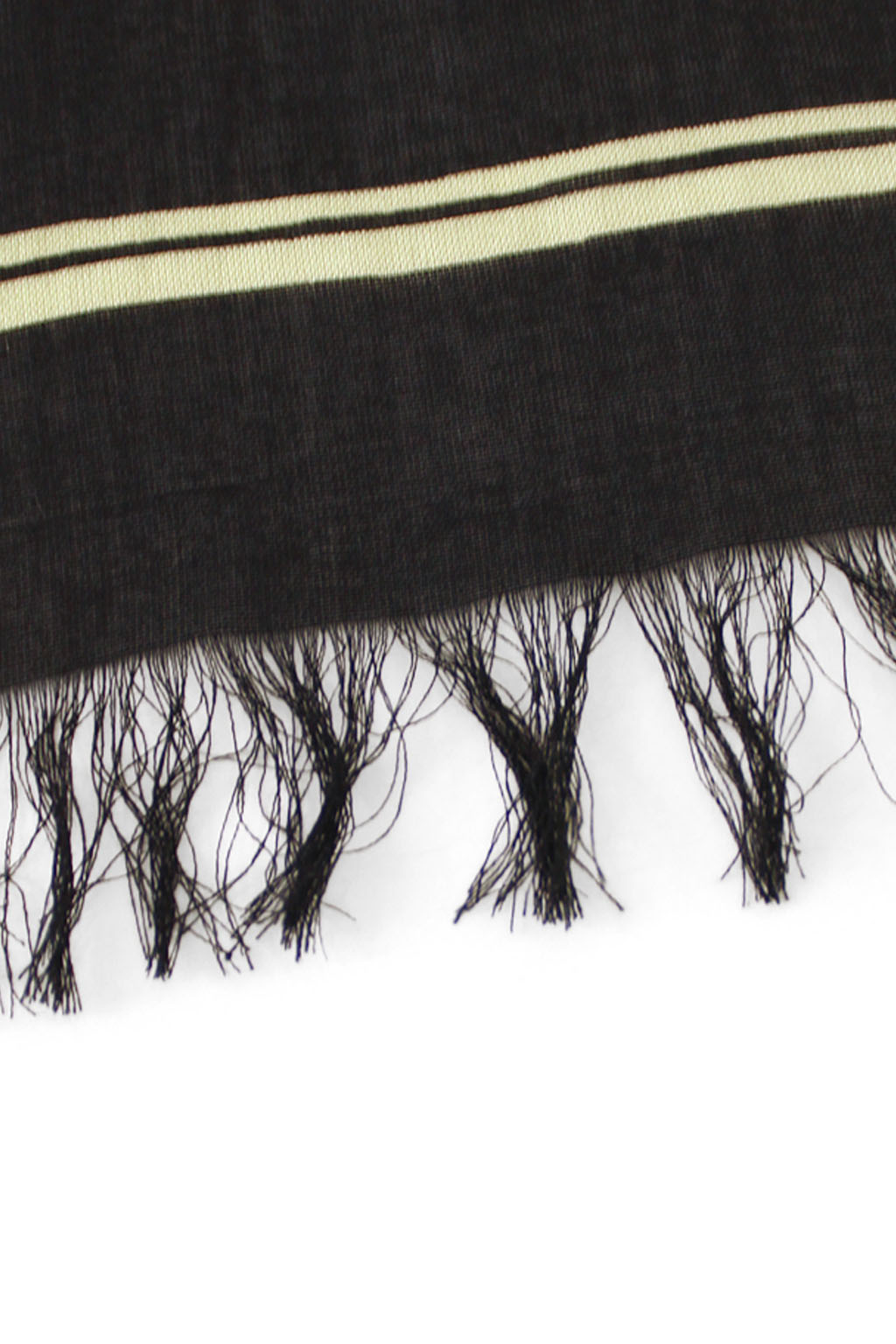 Kapital - Rayon Fringed Stole (KAYO HUESO) - Black