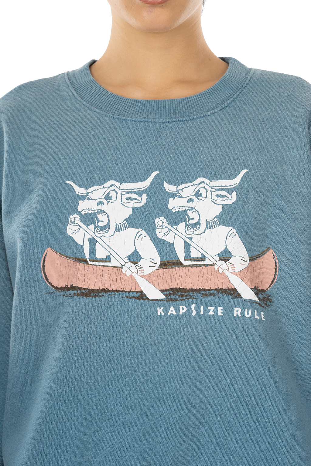 Kapital - SWT Knit Crew SWT("L" LONGHORN) - Turquoise