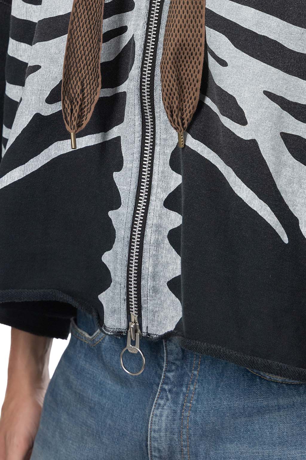 Kapital - SWT Knit DEVIL Hoodie Blouson-Bone - Black  