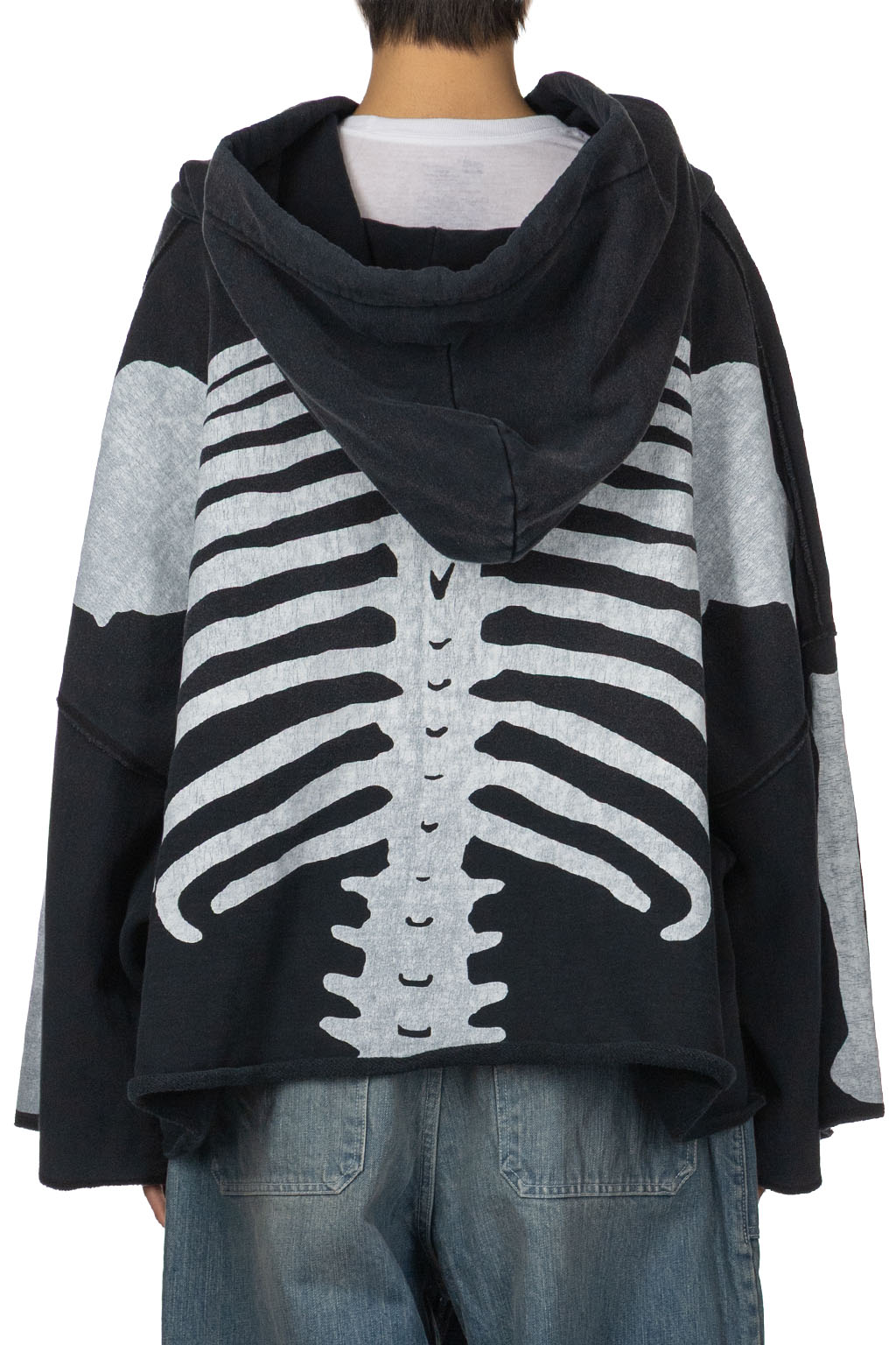 Kapital - SWT Knit DEVIL Hoodie Blouson-Bone - Black  