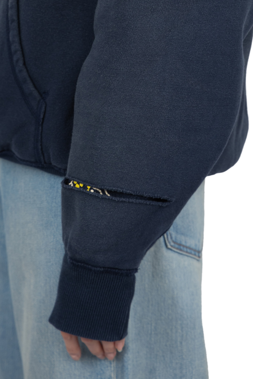 Kapital - SWT Knit Reversible Elbow Ripped SWT (PECKISH RAINBOWY)