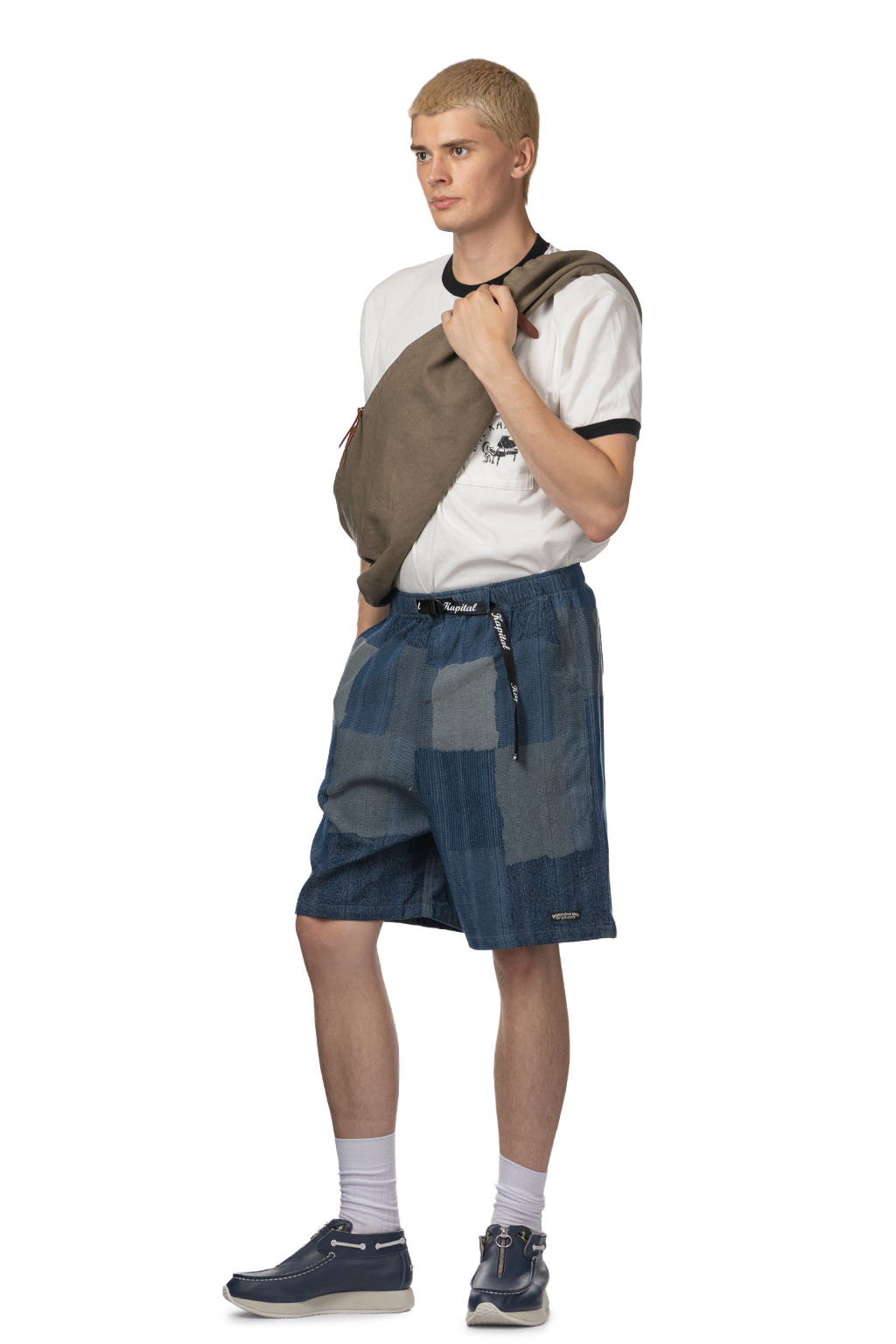 Kapital - Cotton Linen TUGIHAGI Easy Short Pants - Navy