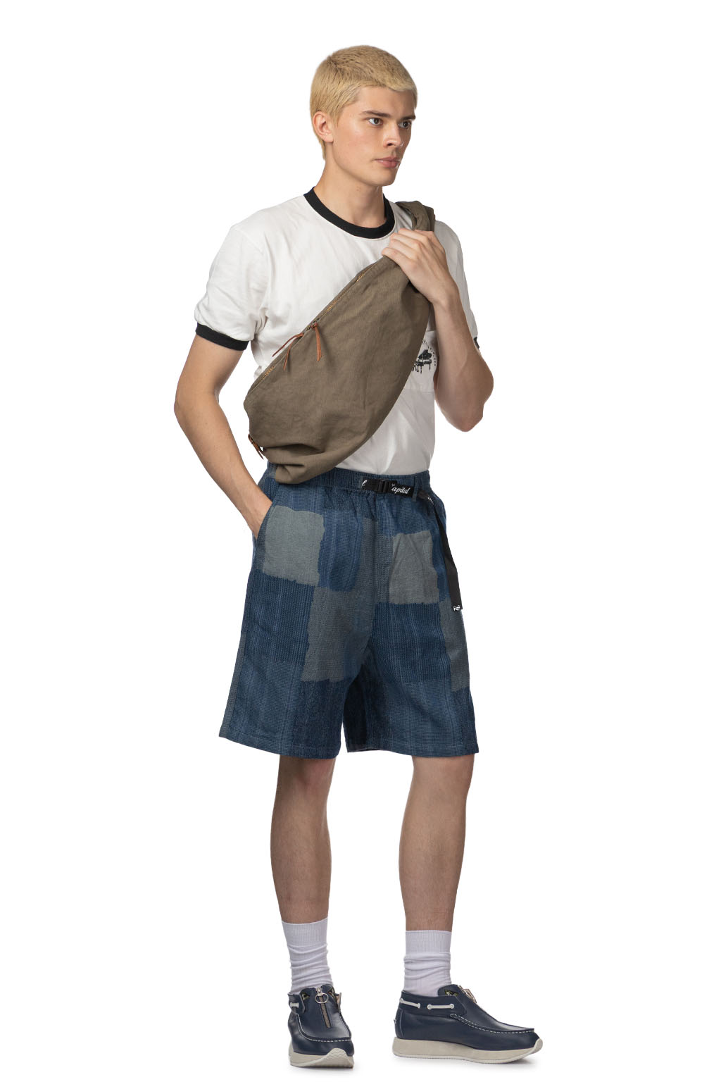 Kapital - Cotton Linen TUGIHAGI Easy Short Pants - Navy