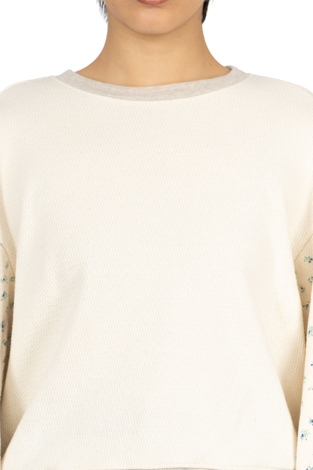 Kapital - Waffle Jersey Carico 2TONES Bouffant SWT - Blue