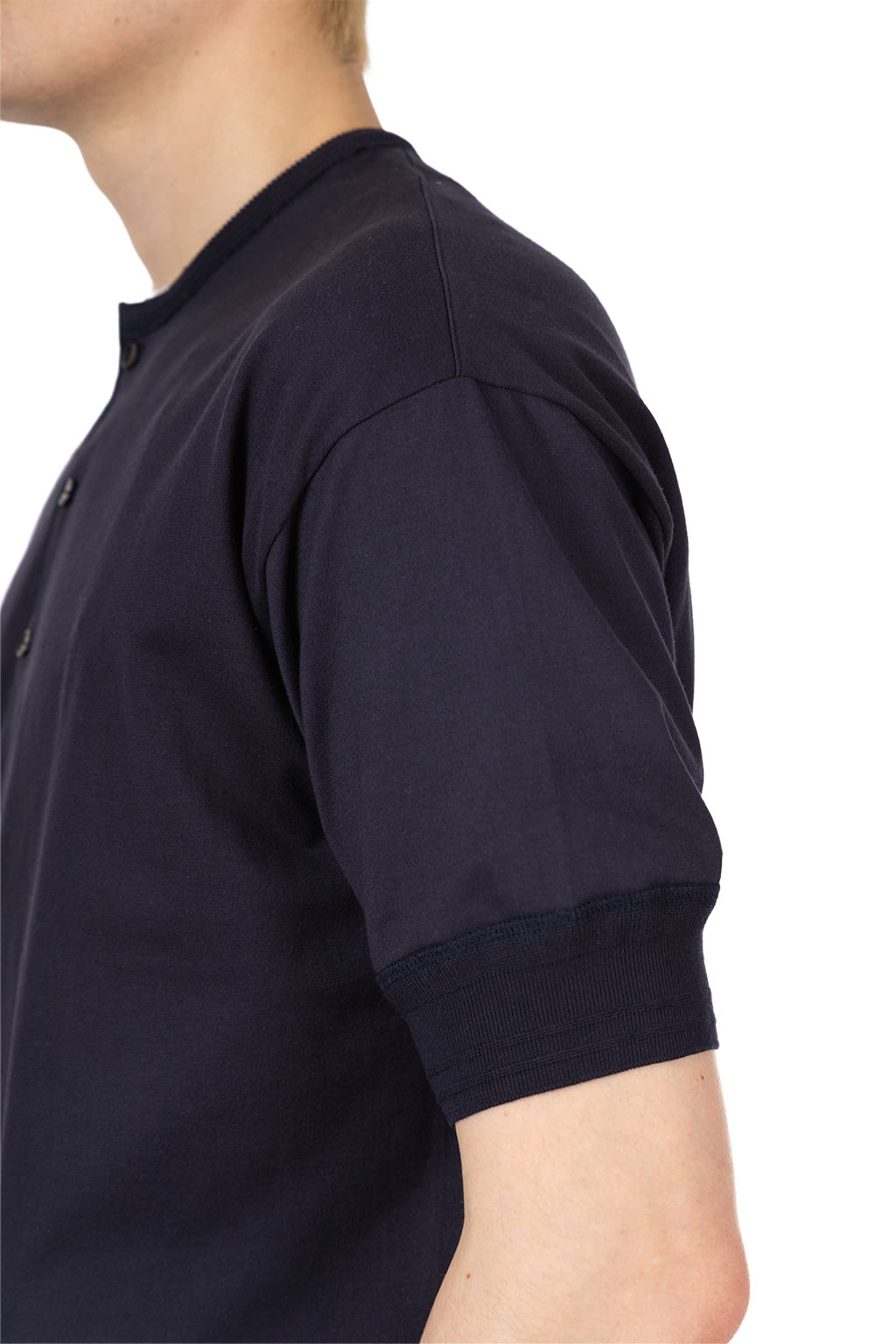 Kaptain Sunshine - Suvin Supima Tube Henleyneck Tee Light  - Navy