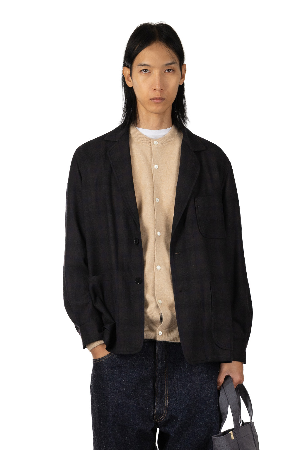 Kaptain Sunshine - Wool Ombre Oregon Jacket - Charcoal Ombre