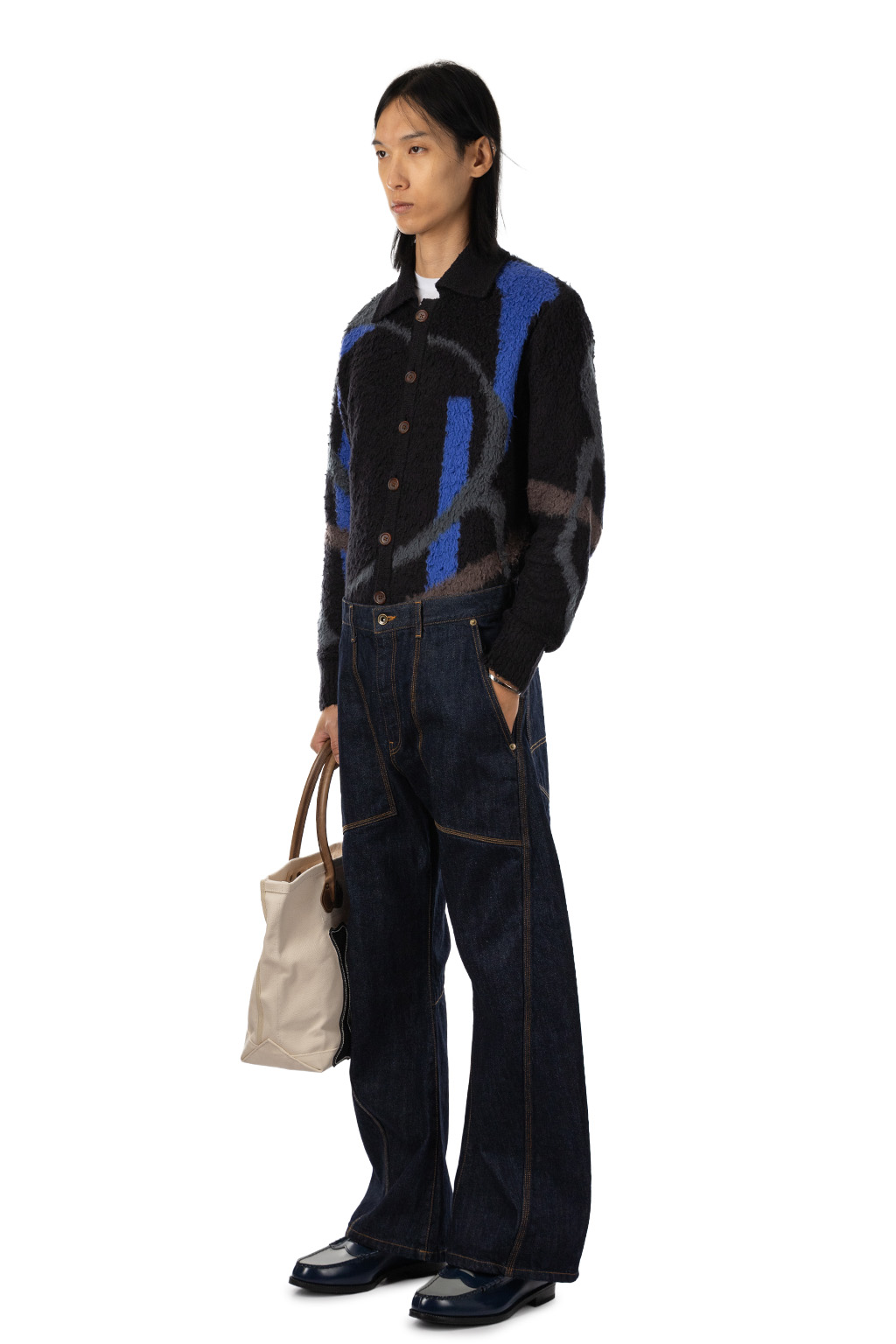 KHOKI - 3D Cutting Denim Pants - Indigo