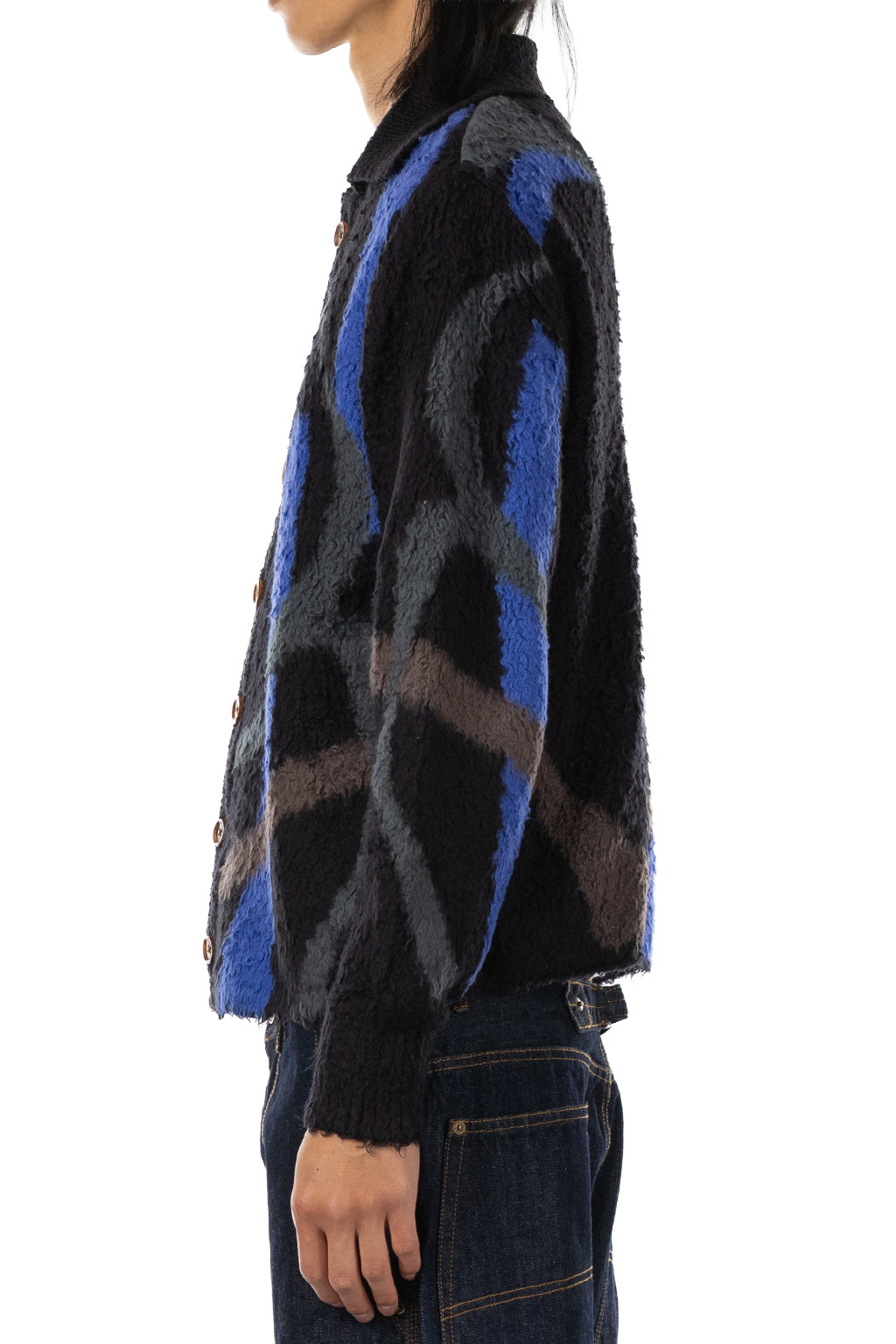 KHOKI - Jacquard-Design Cardigan - Black