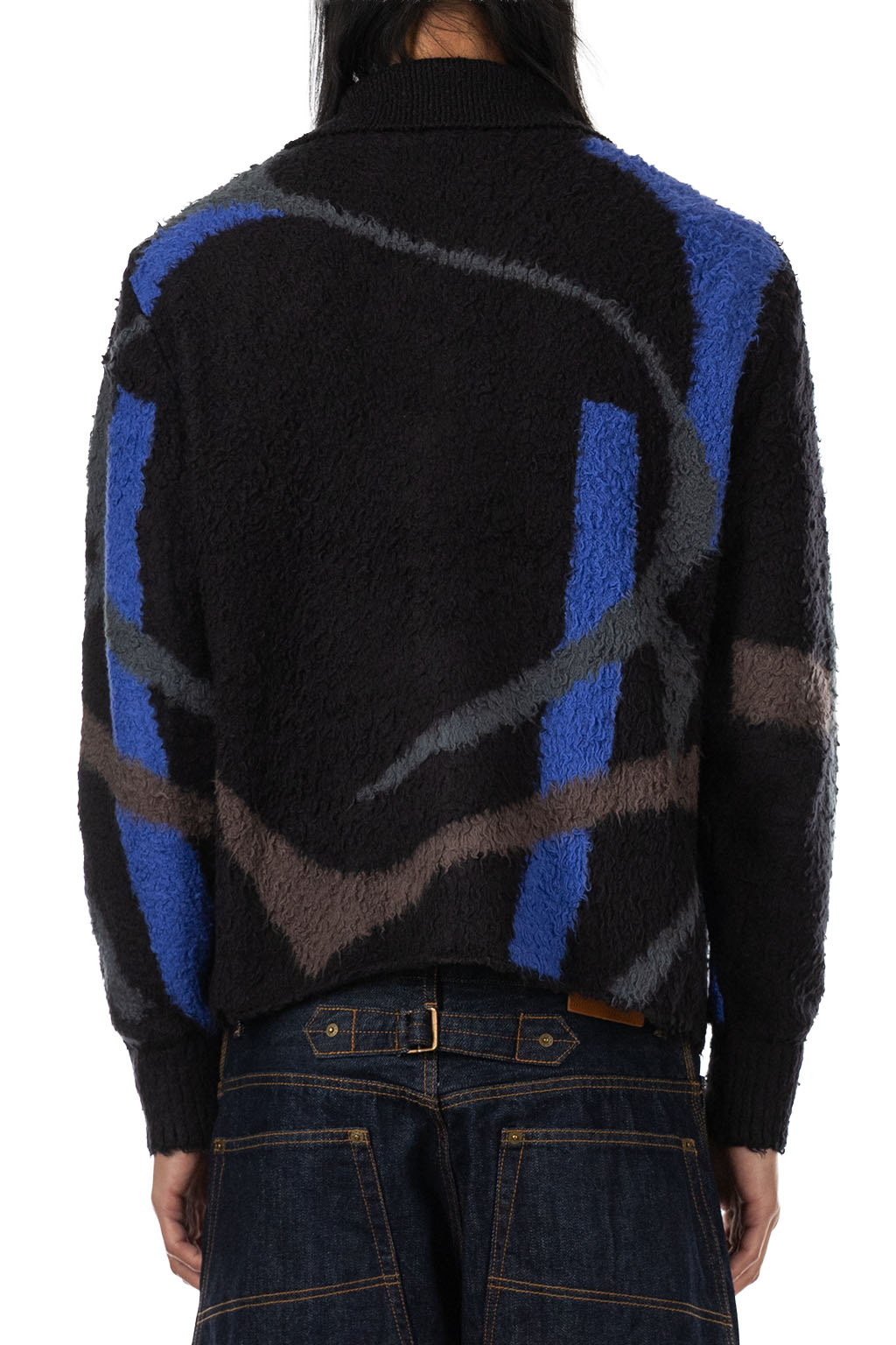 KHOKI - Jacquard-Design Cardigan - Black