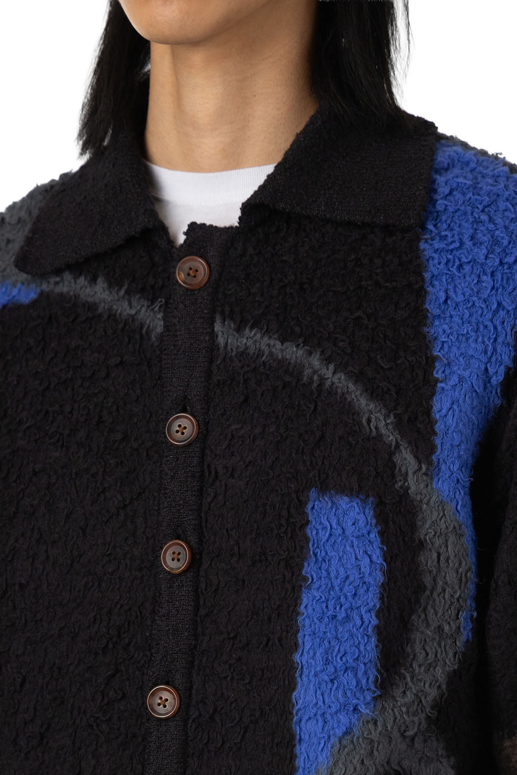 KHOKI - Jacquard-Design Cardigan - Black