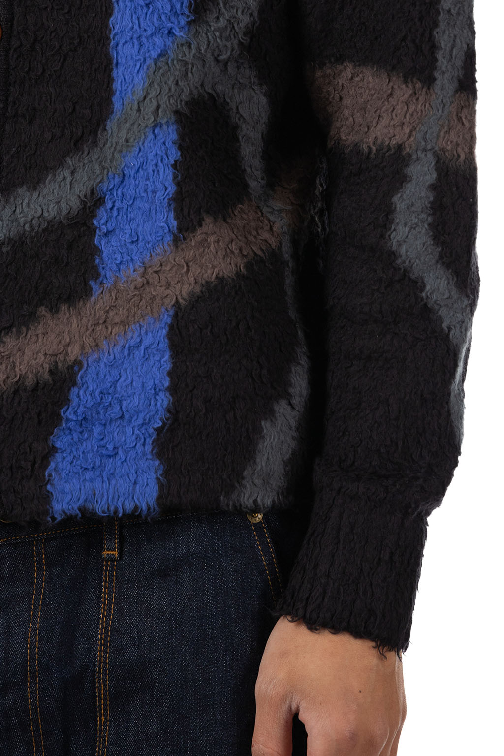 KHOKI - Jacquard-Design Cardigan - Black