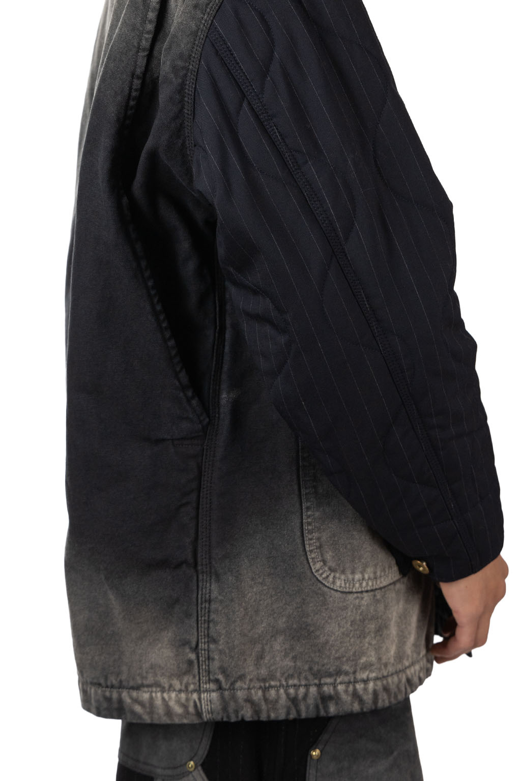 KHOKI - Vintage-Effect Work Coat - Black