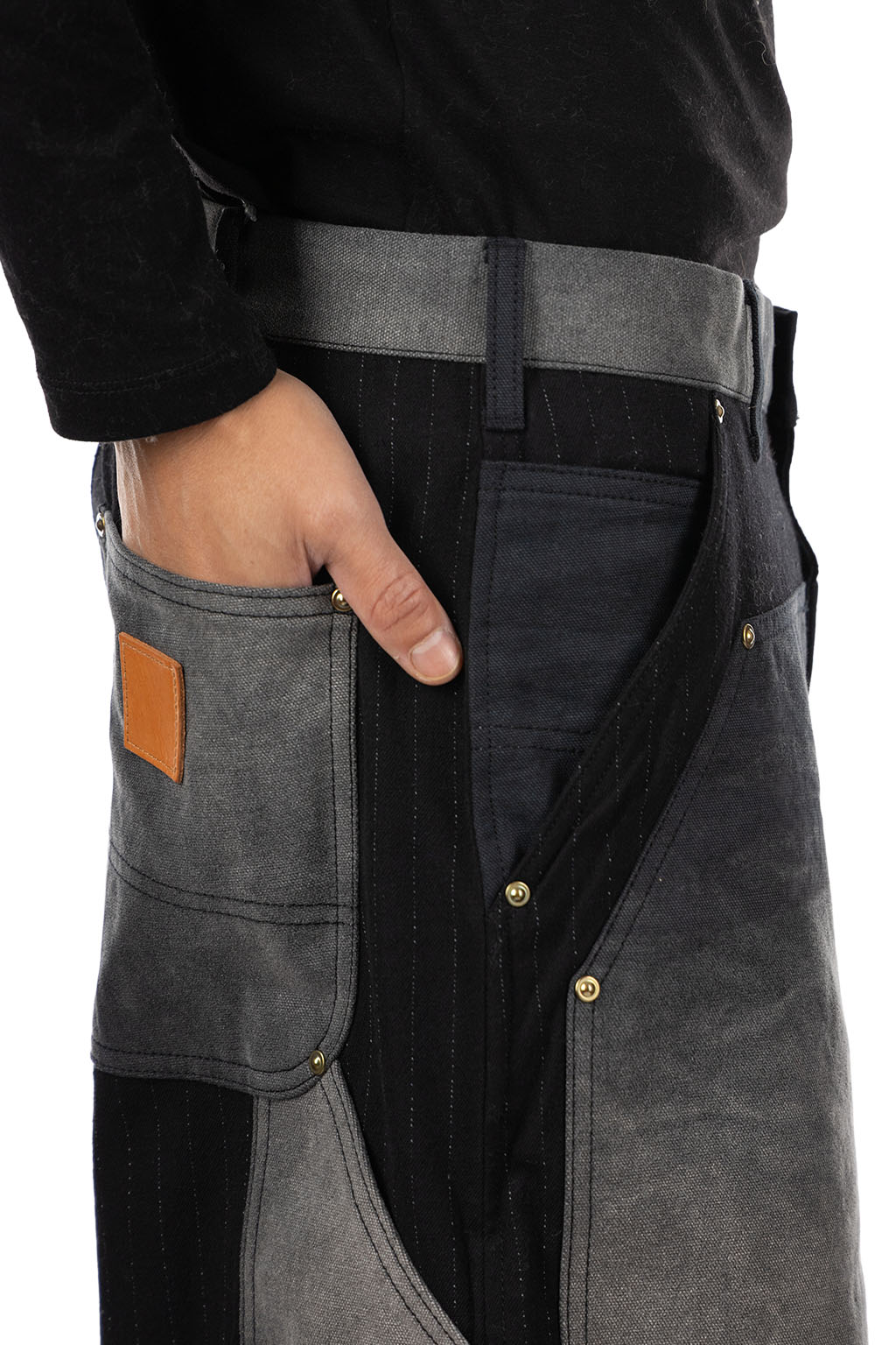 KHOKI - Vintage-Effect Work Pants - Black