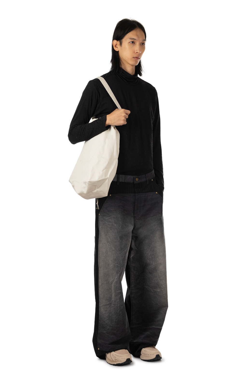 KHOKI - Vintage-Effect Work Pants - Black