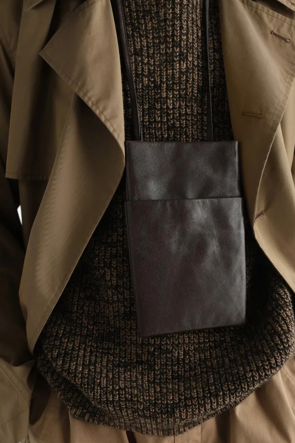Lemaire - Book Pouch - Grained Leather - Ganache