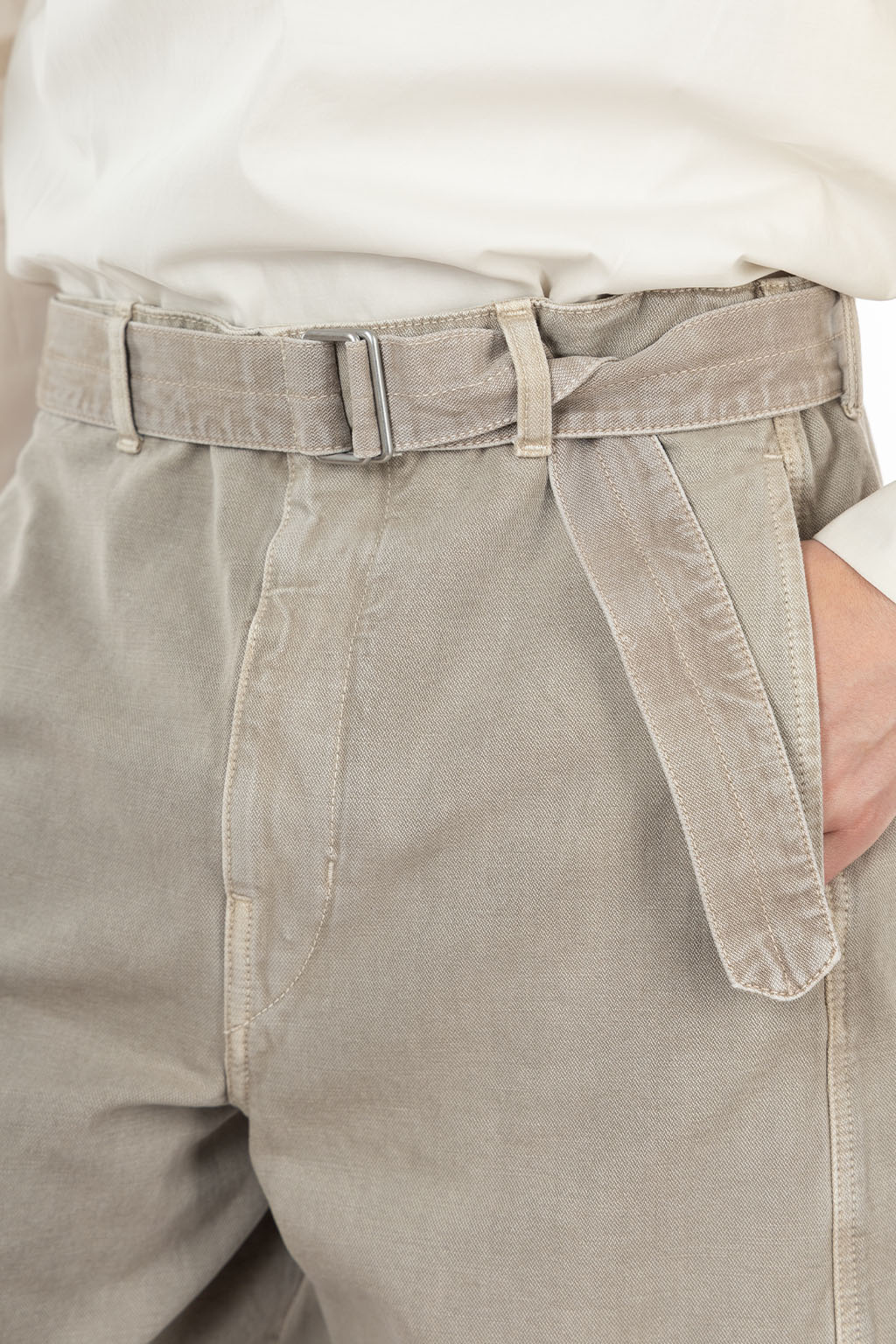 Lemaire - Denim Short - Heavy Broken Twill Snow - Moonstone
