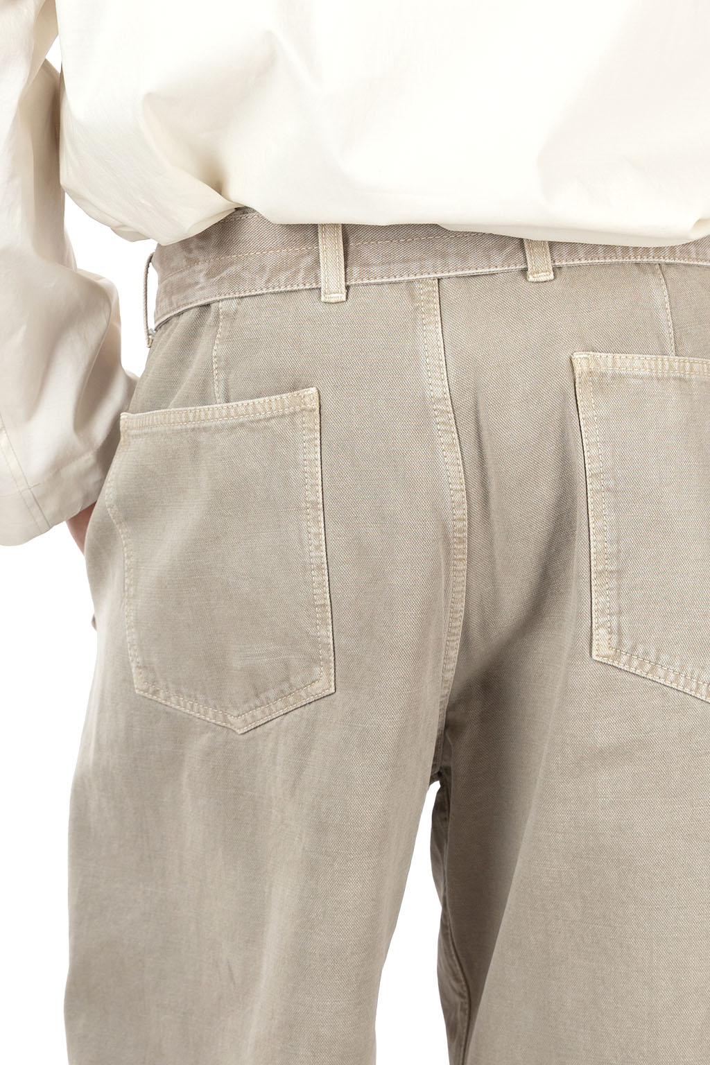 Lemaire - Denim Short - Heavy Broken Twill Snow - Moonstone