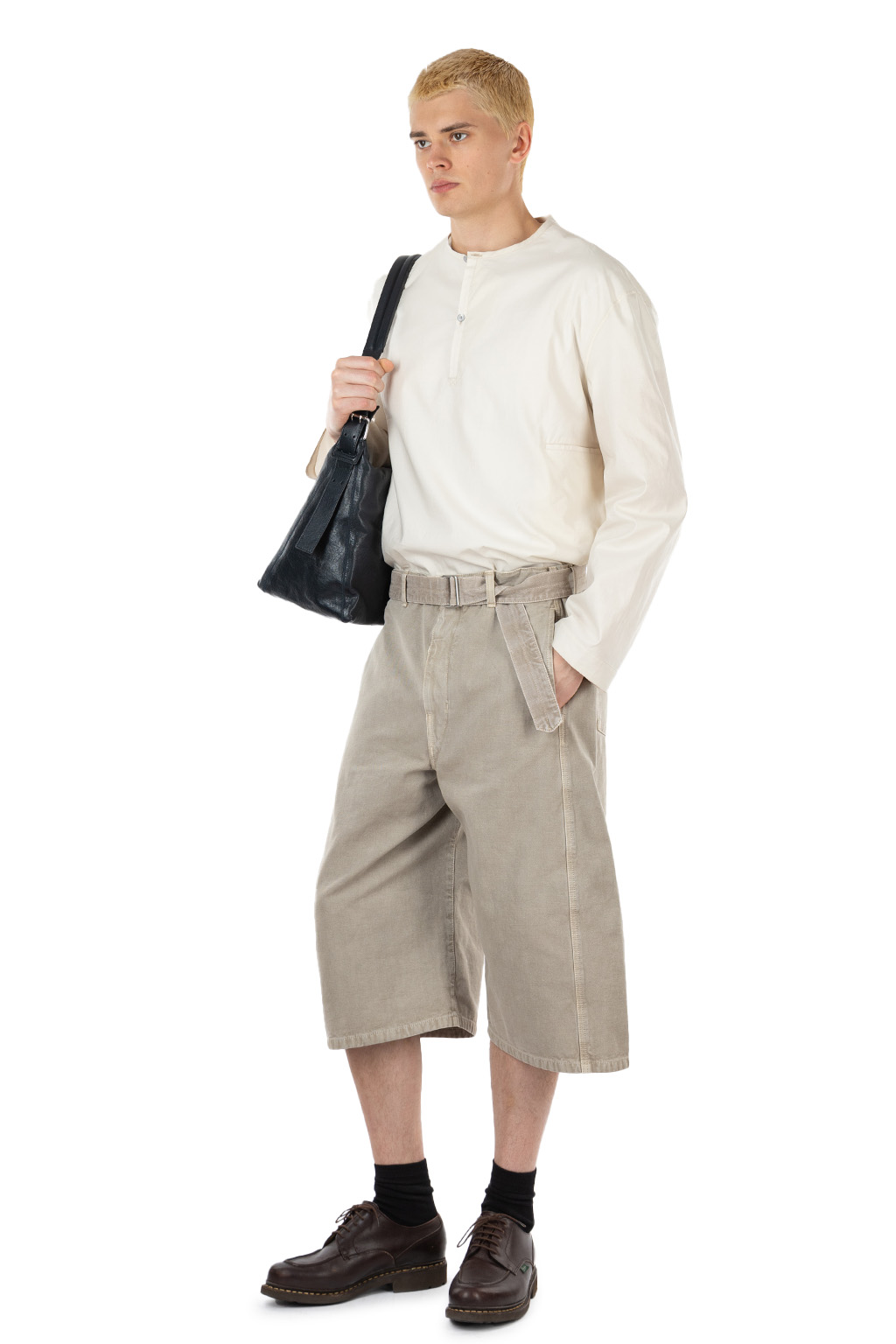 Lemaire - Denim Short - Heavy Broken Twill Snow - Moonstone
