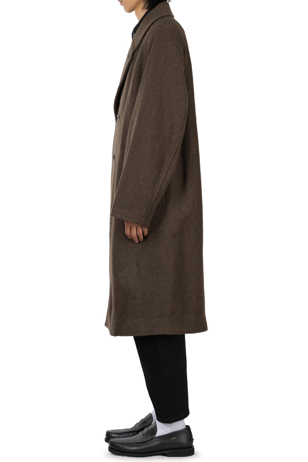 Lemaire - Double-Breasted Coat - Felted Wool and Alpaca Blend - Mud