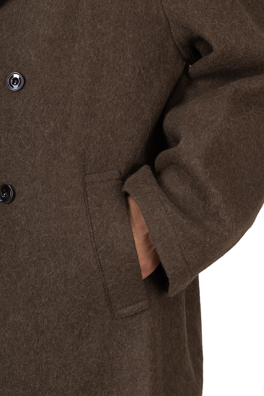 Lemaire - Double-Breasted Coat - Felted Wool and Alpaca Blend - Mud
