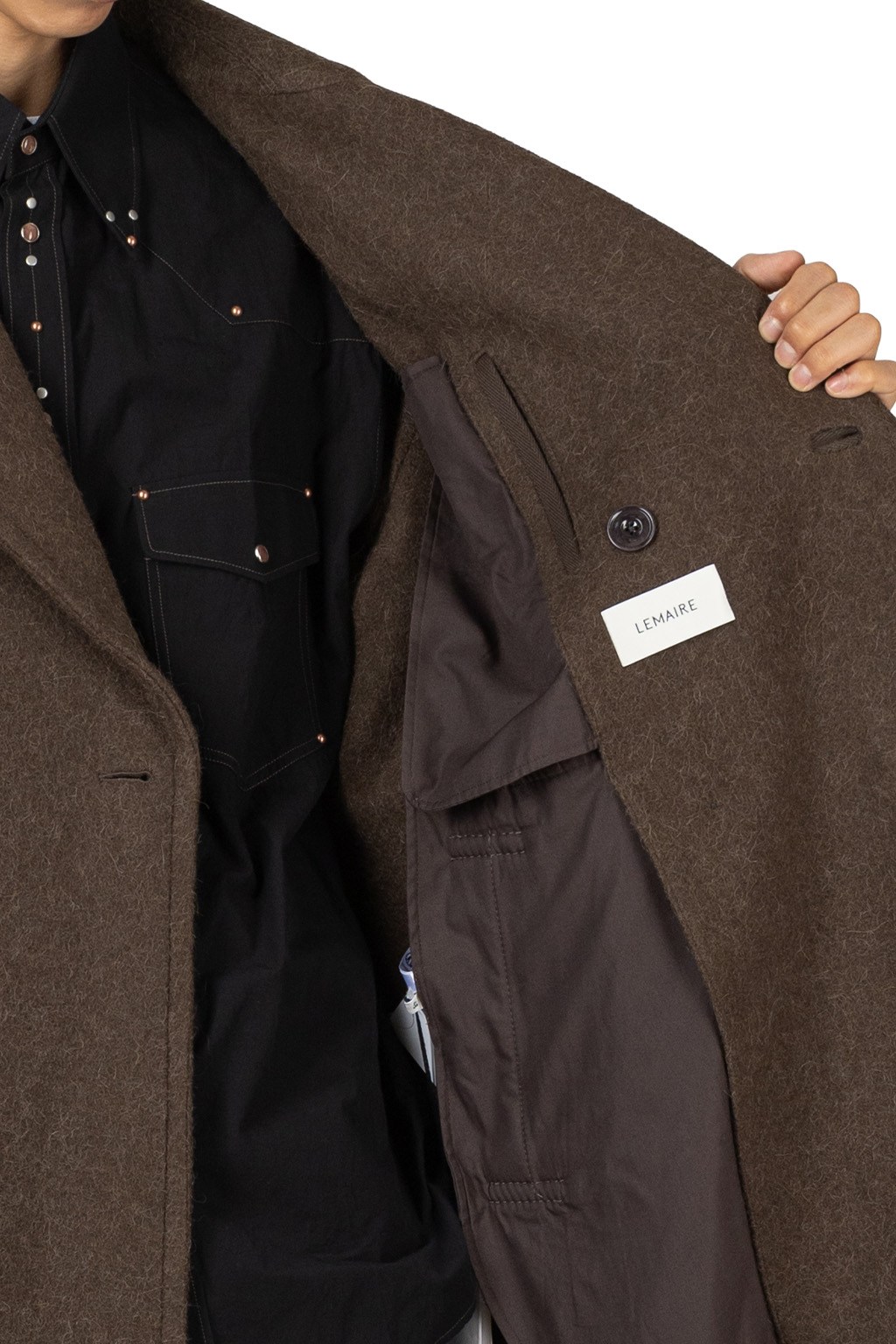 Lemaire - Double-Breasted Coat - Felted Wool and Alpaca Blend - Mud