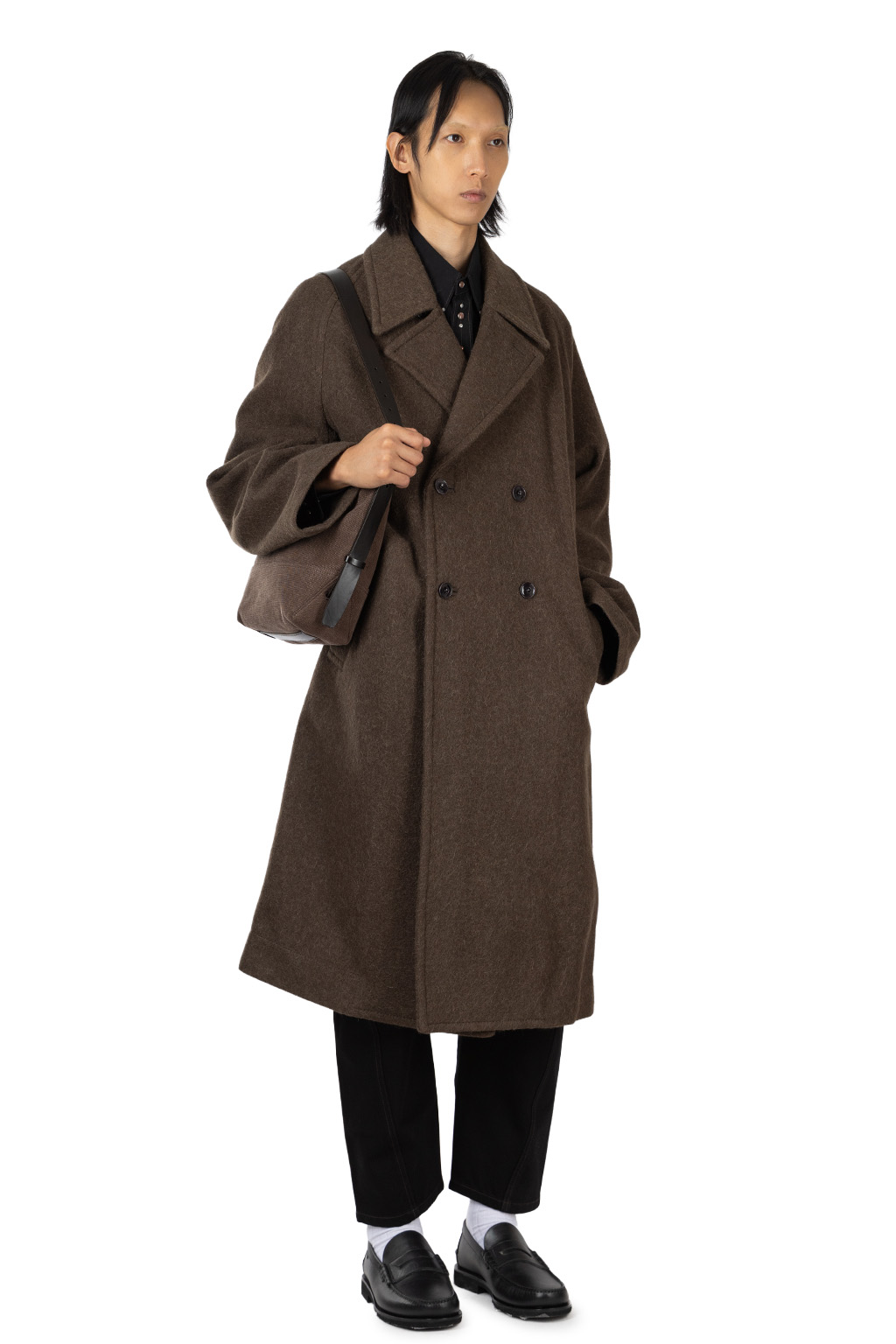 Lemaire - Double-Breasted Coat - Felted Wool and Alpaca Blend - Mud