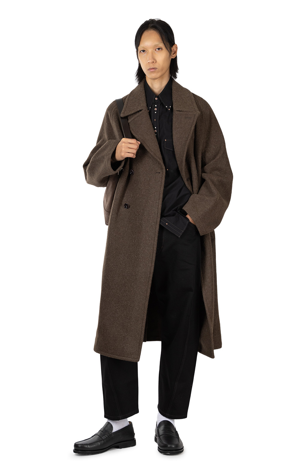 Lemaire - Double-Breasted Coat - Felted Wool and Alpaca Blend - Mud
