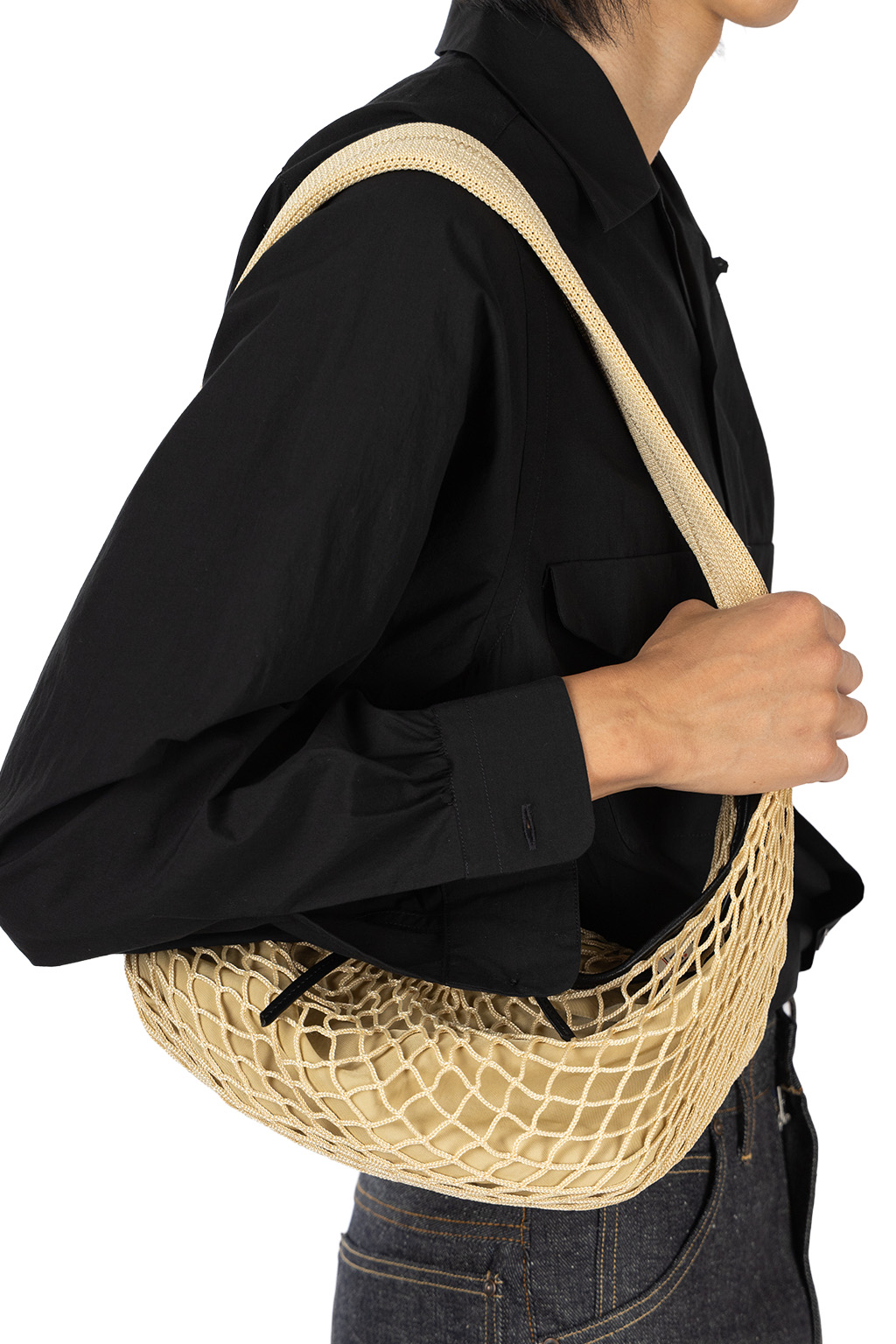 Lemaire - Fortune Croissant Flit Bag - Polyester Net - Light Beige