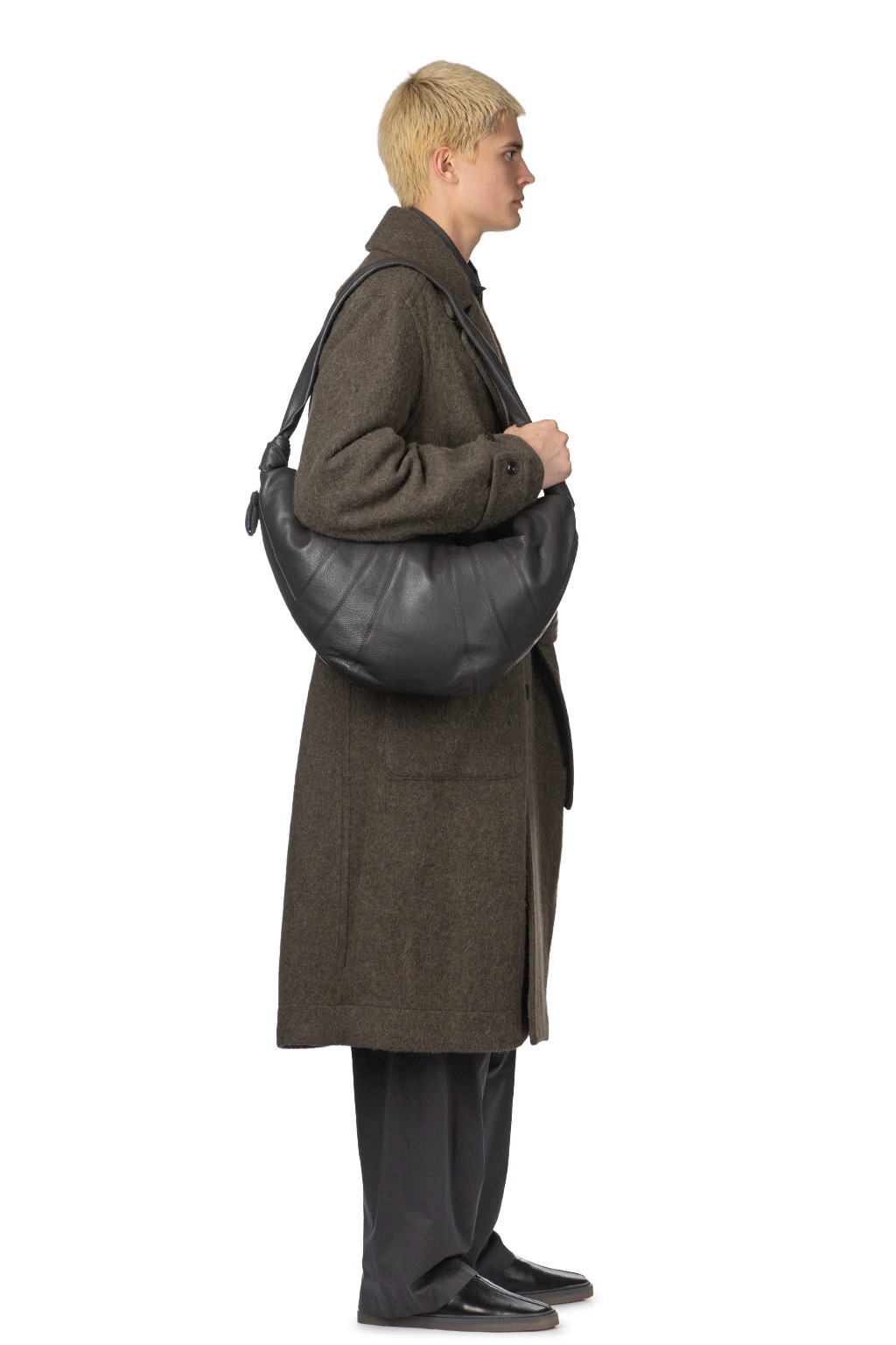 Lemaire - Large Croissant Bag (Soft Grained) - Dark Chocolate