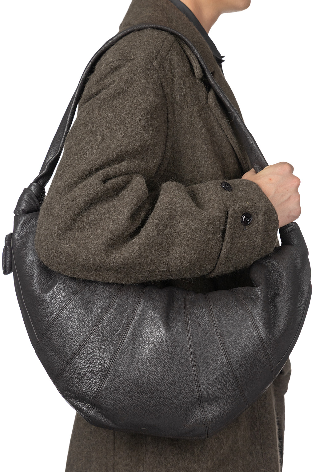 Lemaire - Large Croissant Bag (Soft Grained) - Dark Chocolate