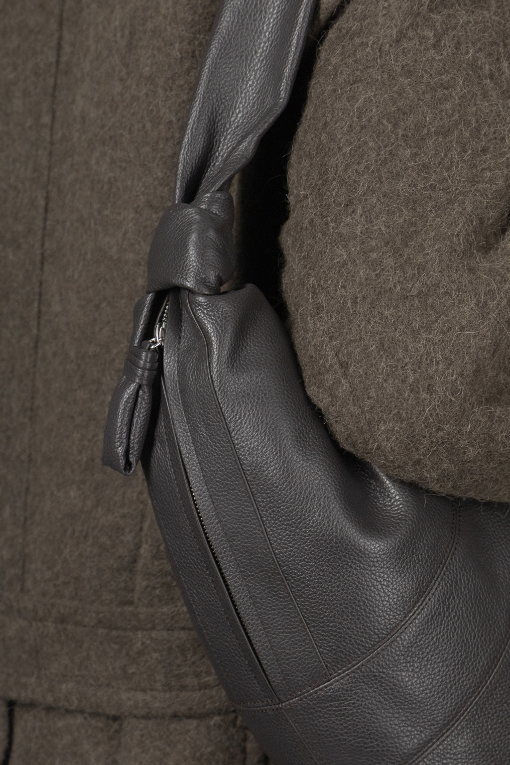 Lemaire - Large Croissant Bag (Soft Grained) - Dark Chocolate