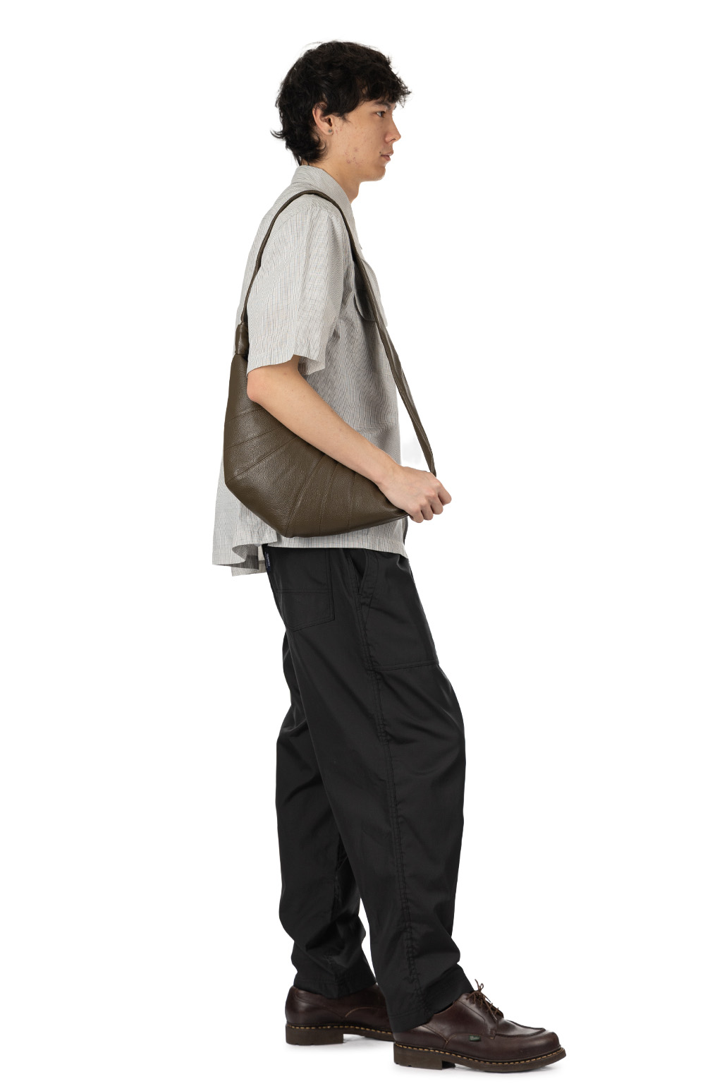 Lemaire - Mediam Croissant Bag Soft Grained Leather - Dark Oliver