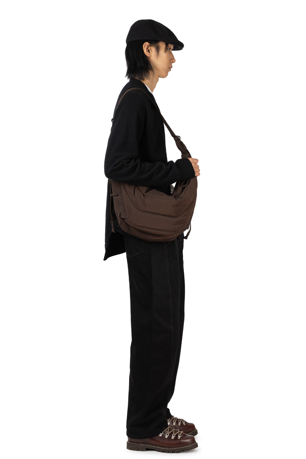 Lemaire - Medium Soft Game Bag - Nylon Canvas - Chocolate Truffle