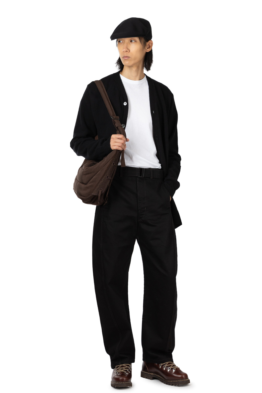 Lemaire - Medium Soft Game Bag - Nylon Canvas - Chocolate Truffle