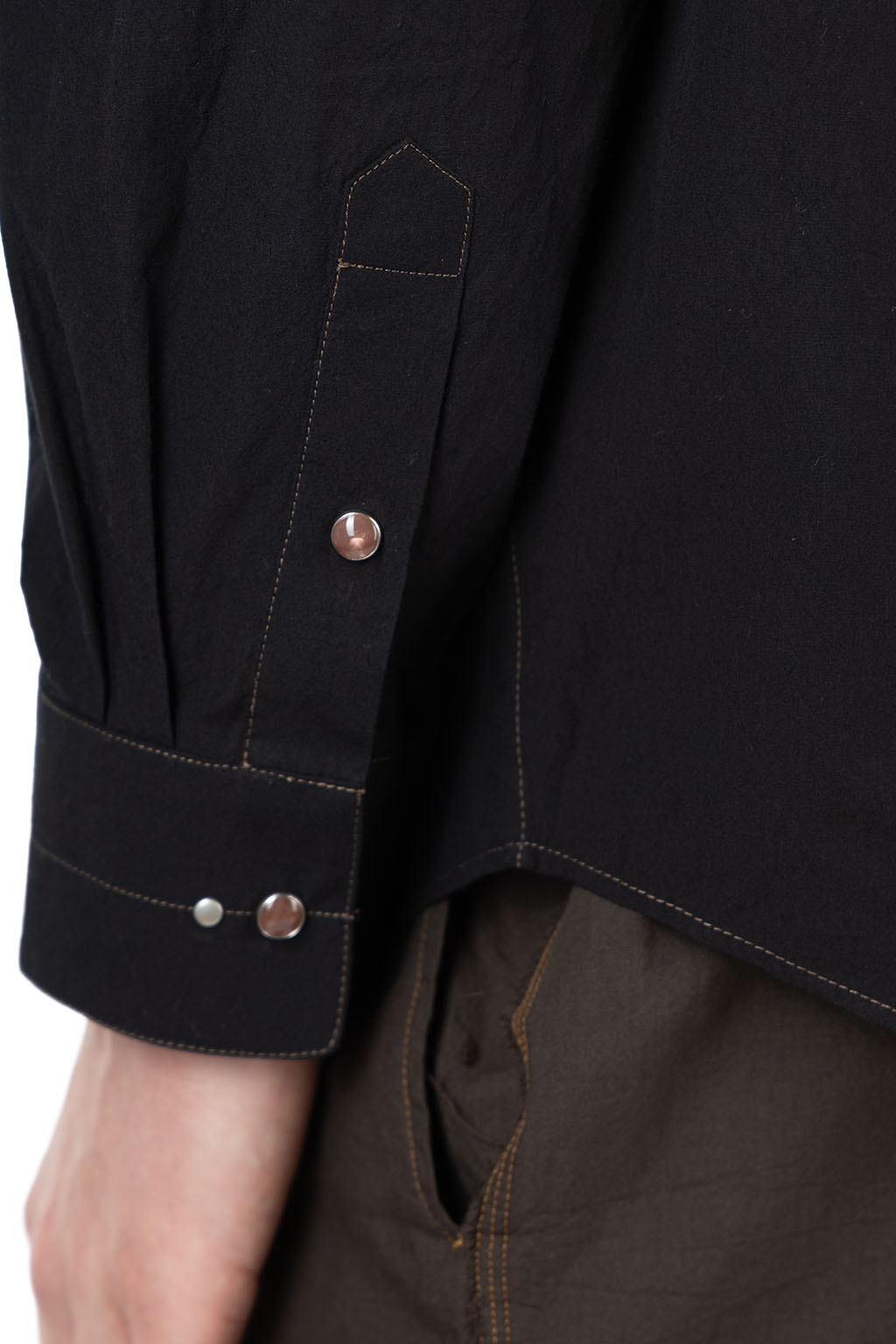 Lemaire - Shirt with Studs - Crepe Cotton - Black