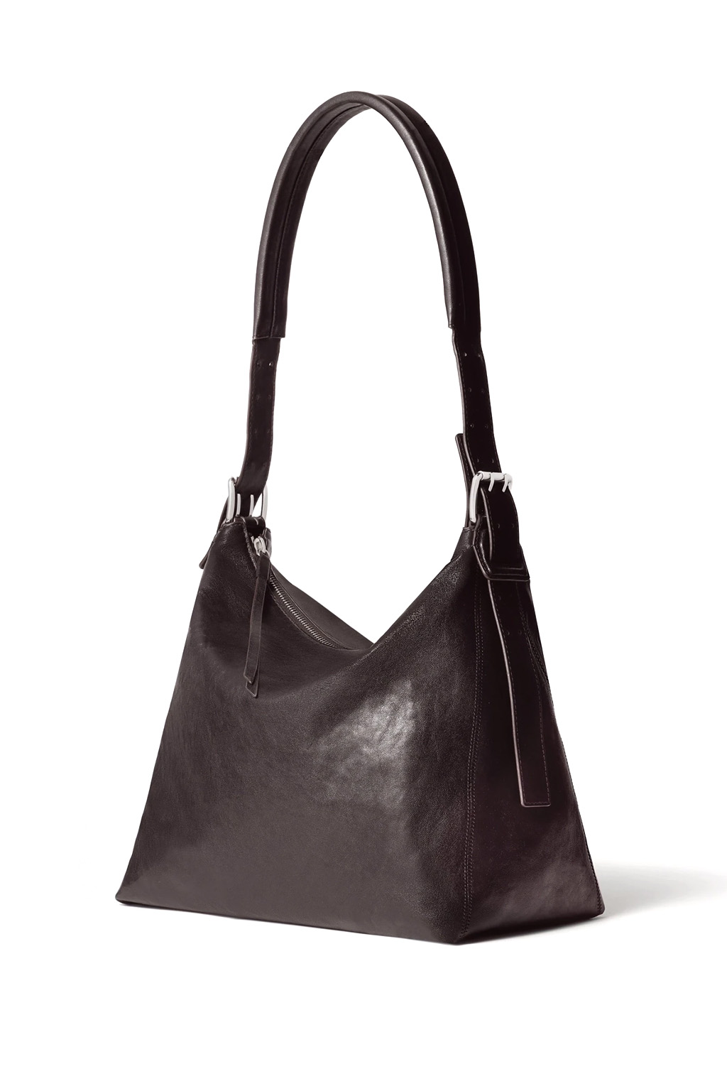 Lemaire - Small Belted Hobo Bag - Leather - Dark Chocolate
