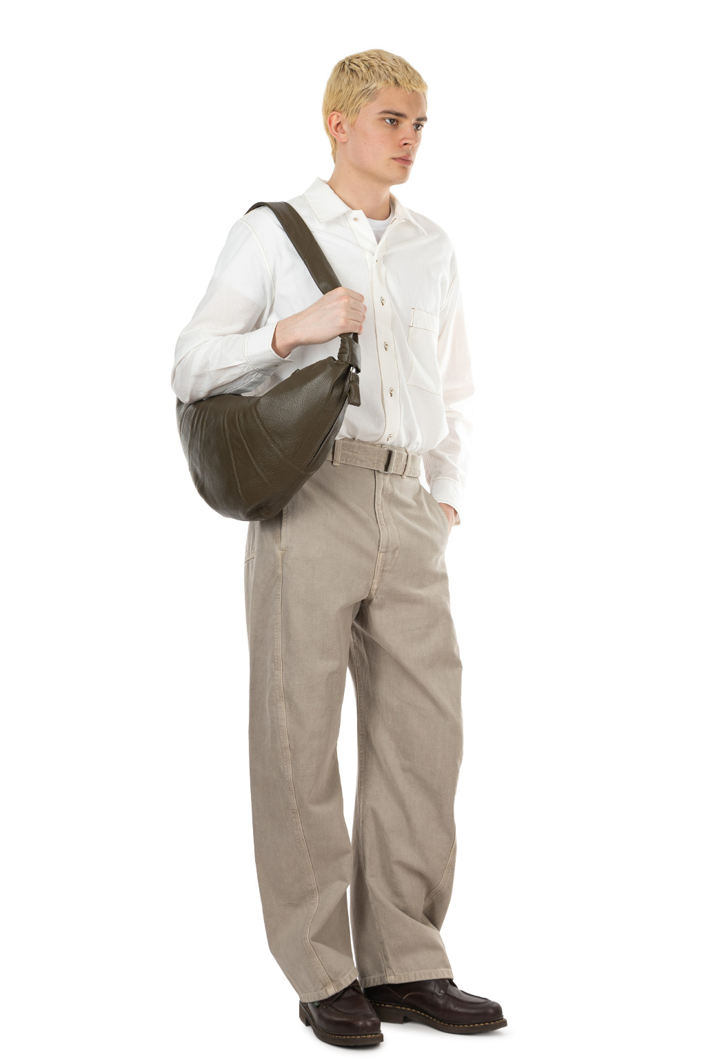 Lemaire - Twisted Belted Pants - Heavy Broken Twill Snow - Moonstone