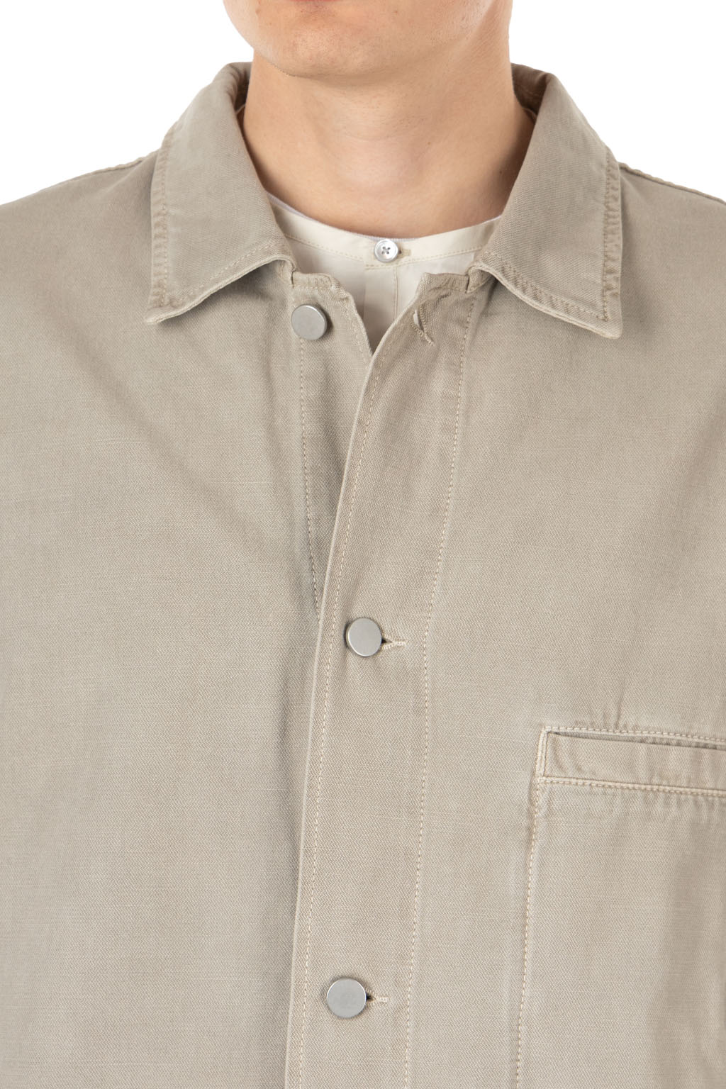 Lemaire - Utility Overshirt - Snow Broken Twill - Moonstone