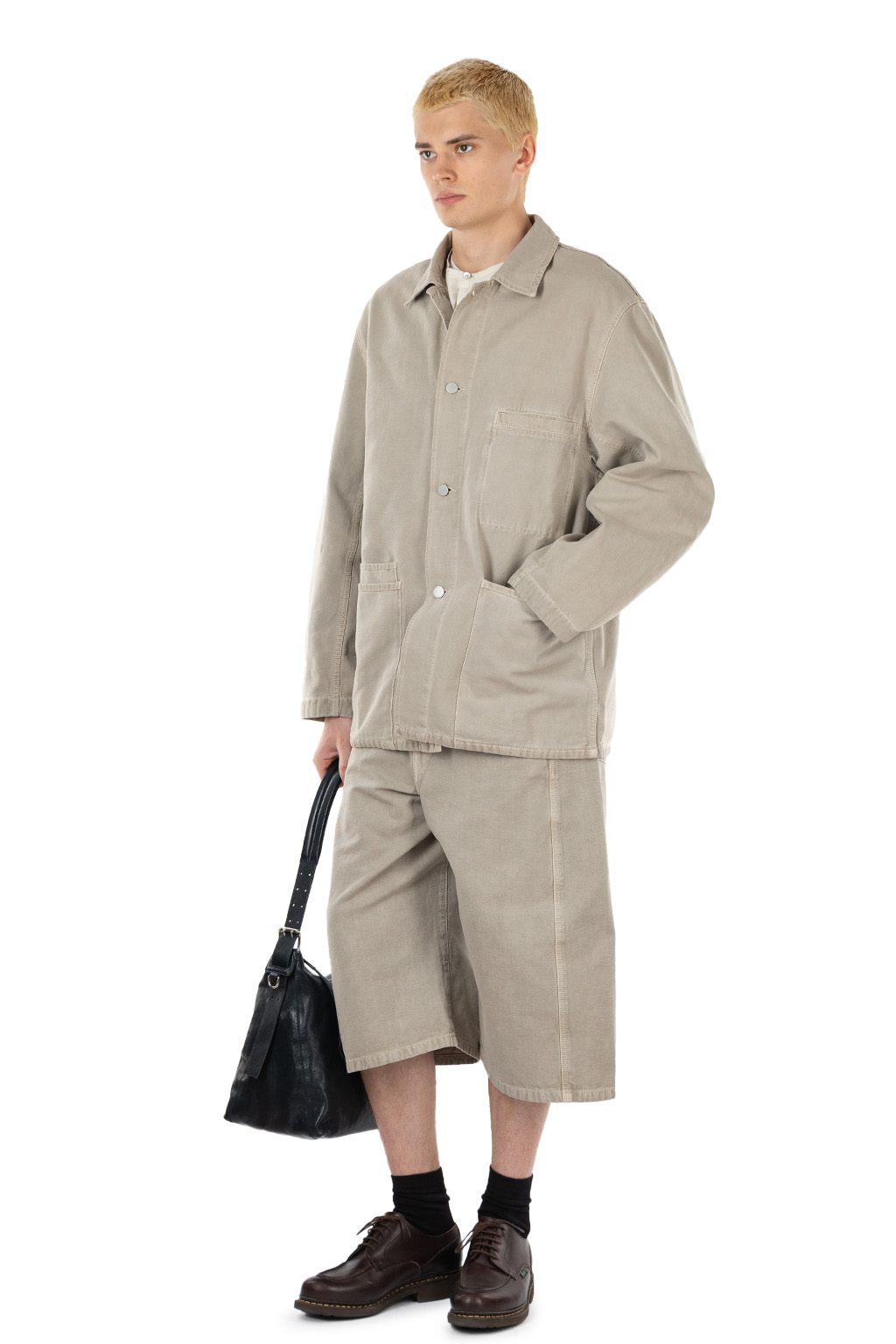Lemaire - Utility Overshirt - Snow Broken Twill - Moonstone