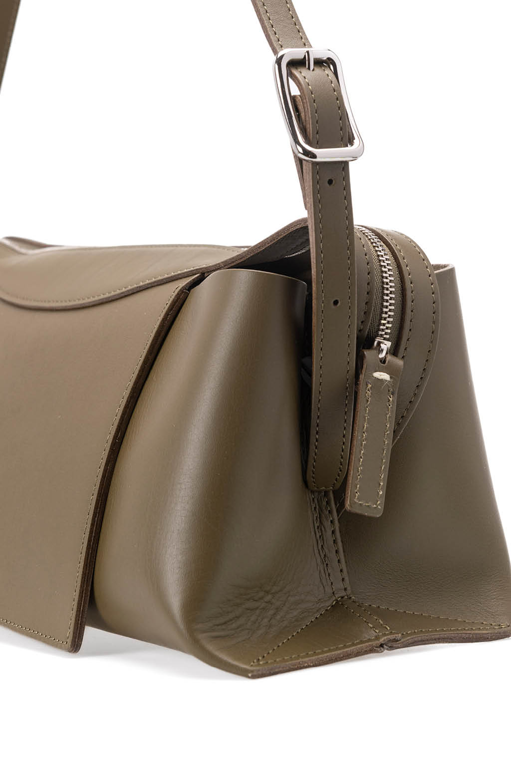 MARROW - Oblong Shoulder Bag-Dark Olive