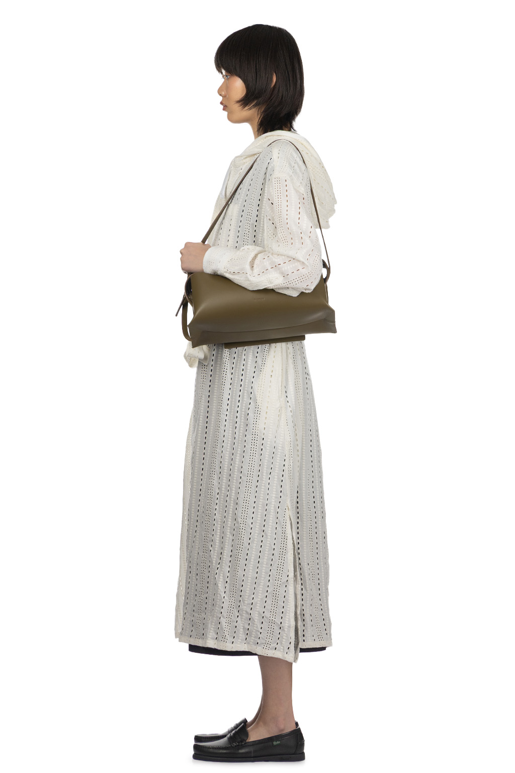 MARROW - Oblong Shoulder Bag-Dark Olive